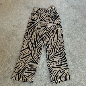 Zara zebra print silk pants